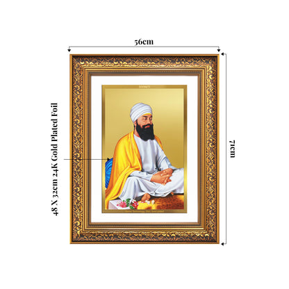 Guru Tegh Bahadar Sahib Ji | Divine Wall Mount Photo Frame in 24K Gold Plated Foil