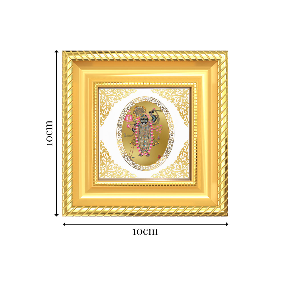 Srinath Ji | Divine Krishna Form Royal Tabletop Photo Frame in 24K Gold Plated Foil