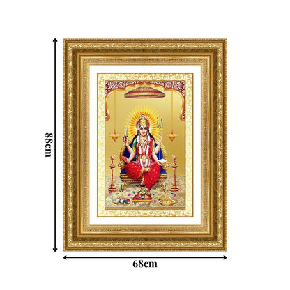 Diviniti 24K Gold Plated Santoshi Mata (Classic) Divine Wall Frame for Home Mandir & Office Decor | Luxury Spiritual Gift