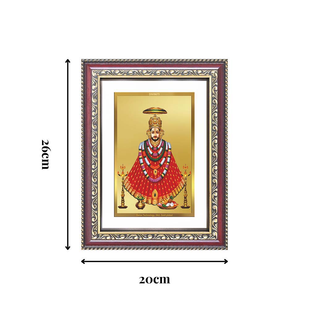 Diviniti 24K Gold Plated Khatu Shyam (Classic) Divine Wall Frame for Home Mandir & Office Decor | Luxury Spiritual Gift