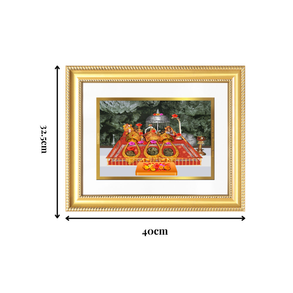 Diviniti 24K Gold Plated Mata Ka Darbar (Classic) Divine Wall Frame for Home Mandir & Office Decor | Luxury Spiritual Gift