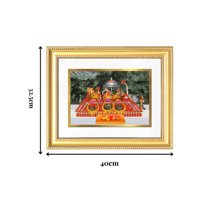 Diviniti 24K Gold Plated Mata Ka Darbar (Classic) Divine Wall Frame for Home Mandir & Office Decor | Luxury Spiritual Gift