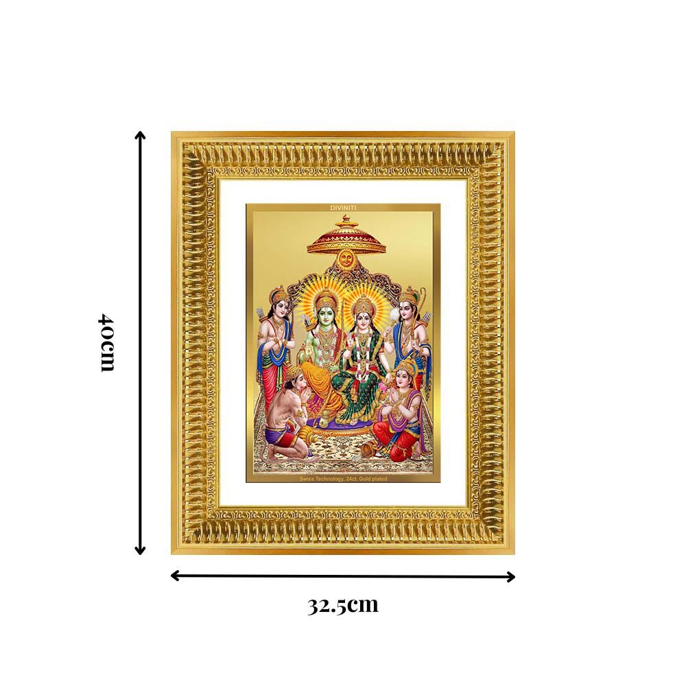 Diviniti 24K Gold Plated Ram Darbar Divine Wall Frame for Home Mandir & Office Decor | Luxury Spiritual Gift