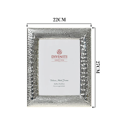 DIVINITI 999 Silver Plated Photo Frame for Luxurious Home Office Décor, Tabletop, Beautiful Wedding, Marriage Anniversary, Birthday Diwali Gift (22x27 CM)
