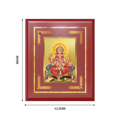 Diviniti 24K Gold Plated Lord Ganesha Wall & Tabletop Photo Frame | Success, Prosperity & Divine Blessings