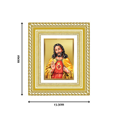Diviniti 24K Gold Plated Jesus Christ Divine Table Top Frame for Home Mandir & Office Decor | Luxury Spiritual Gift