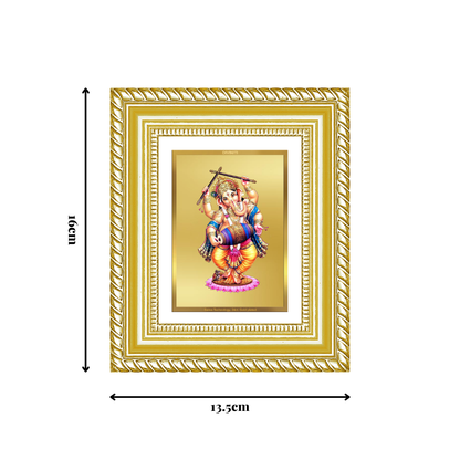 Diviniti 24K Gold Plated Dancing Ganesha Divine Table Top Frame for Home Mandir & Office Decor | Luxury Spiritual Gift