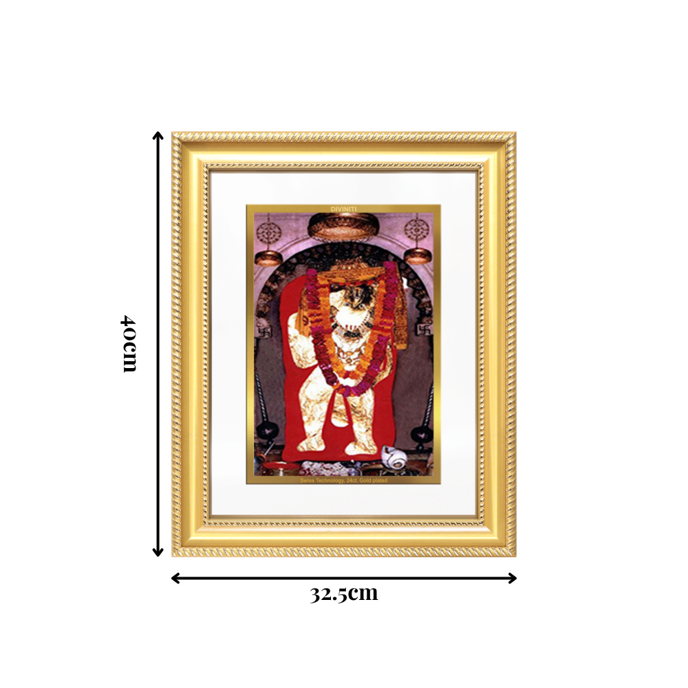 Diviniti 24K Gold Plated Mehndipur Balaji (Classic) Divine Wall Frame for Home Mandir & Office Decor | Luxury Spiritual Gift