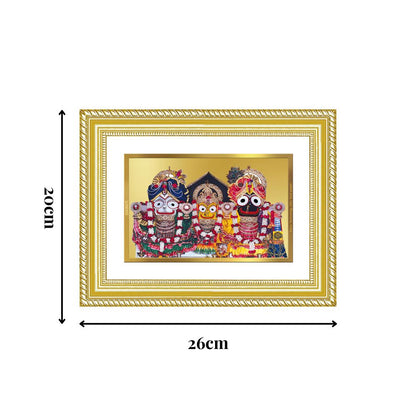 Diviniti 24K Gold Plated Jagannath Subhadra Balabhadra (Classic) Divine Wall Frame for Home Mandir & Office Decor | Luxury Spiritual Gift