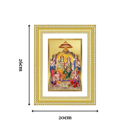 Diviniti 24K Gold Plated Ram Darbar Divine Wall Frame for Home Mandir & Office Decor | Luxury Spiritual Gift