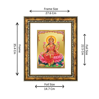 DIVINITI 24K Gold Plated Lakshmi Wall Photo Frame for Home Decor, Wall Hanging, Table Top, Puja Room & Gift DG113S3 (27.6X35.4 CM)