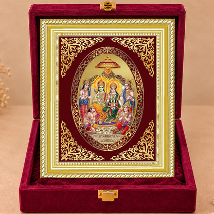 24K Gold-Plated Ram Darbar Frame | Premium Gift Box | 35x27 CM
