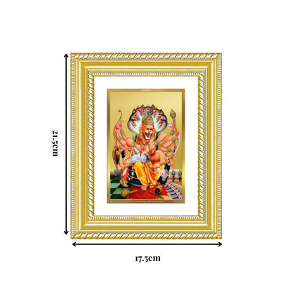 Diviniti 24K Gold Plated Narasimha (Classic) Divine Wall and Table Top Frame for Home Mandir & Office Decor | Luxury Spiritual Gift