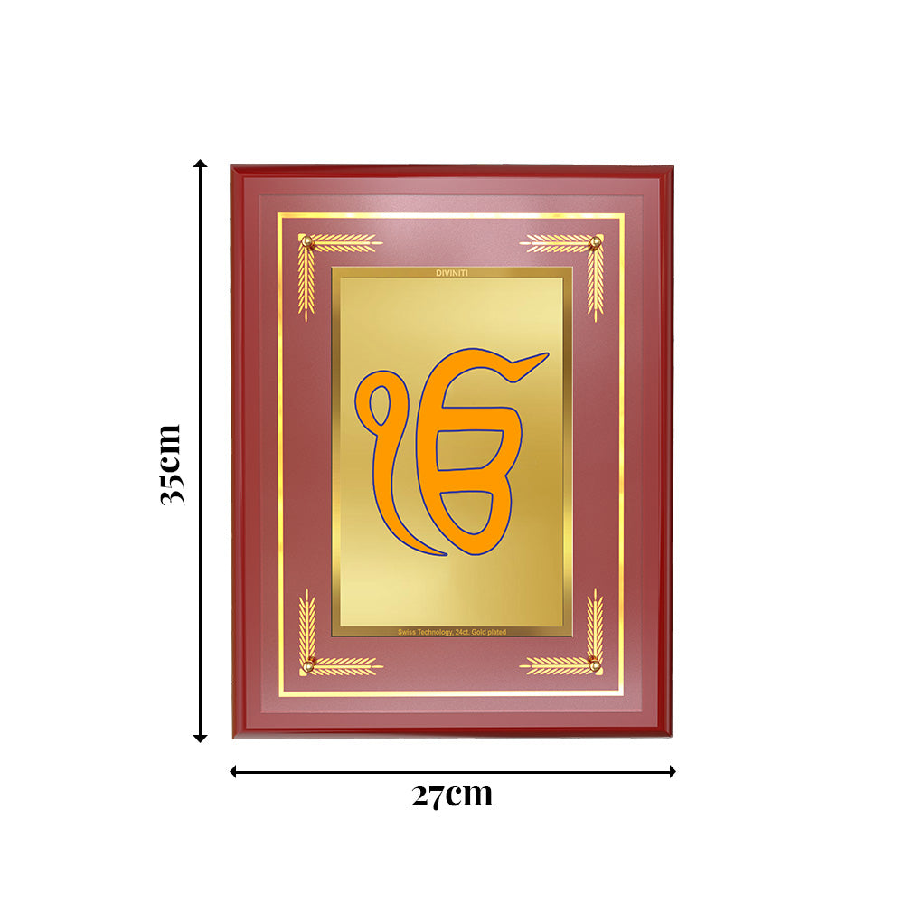 Diviniti 24K Gold Plated Ik Onkar Blessing Tabletop Photo Frame | Unity, Peace & Divine Grace