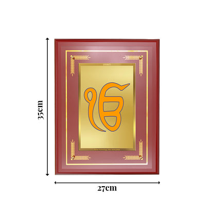 Diviniti 24K Gold Plated Ik Onkar Blessing Tabletop Photo Frame | Unity, Peace & Divine Grace