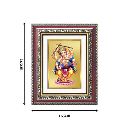 Diviniti 24K Gold Plated Dancing Ganesha (Classic) Divine Wall and Table Top Frame for Home Mandir & Office Decor | Luxury Spiritual Gift