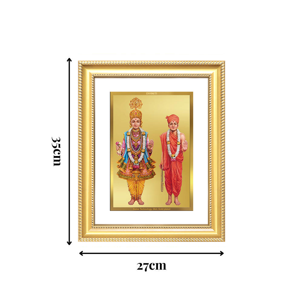 Diviniti 24K Gold Plated Swaminarayan (Classic) Divine Wall Frame for Home Mandir & Office Decor | Luxury Spiritual Gift