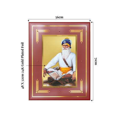 Baba Deep Singh Ji | Nihang Sikh and Martyr Wall Mount Photo Frame in 24K Gold Plated Foil