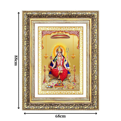 Diviniti 24K Gold Plated Santoshi Mata (Classic) Divine Wall Frame for Home Mandir & Office Decor | Luxury Spiritual Gift