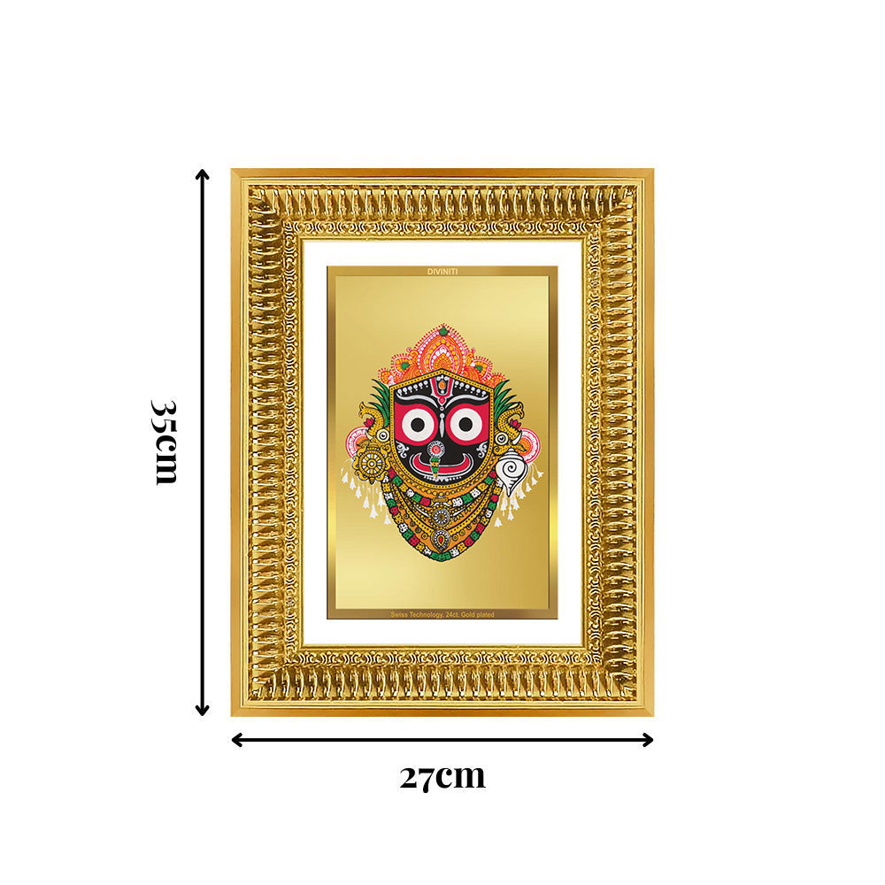 Diviniti 24K Gold Plated Jagannath (Classic) Divine Wall Frame for Home Mandir & Office Decor | Luxury Spiritual Gift