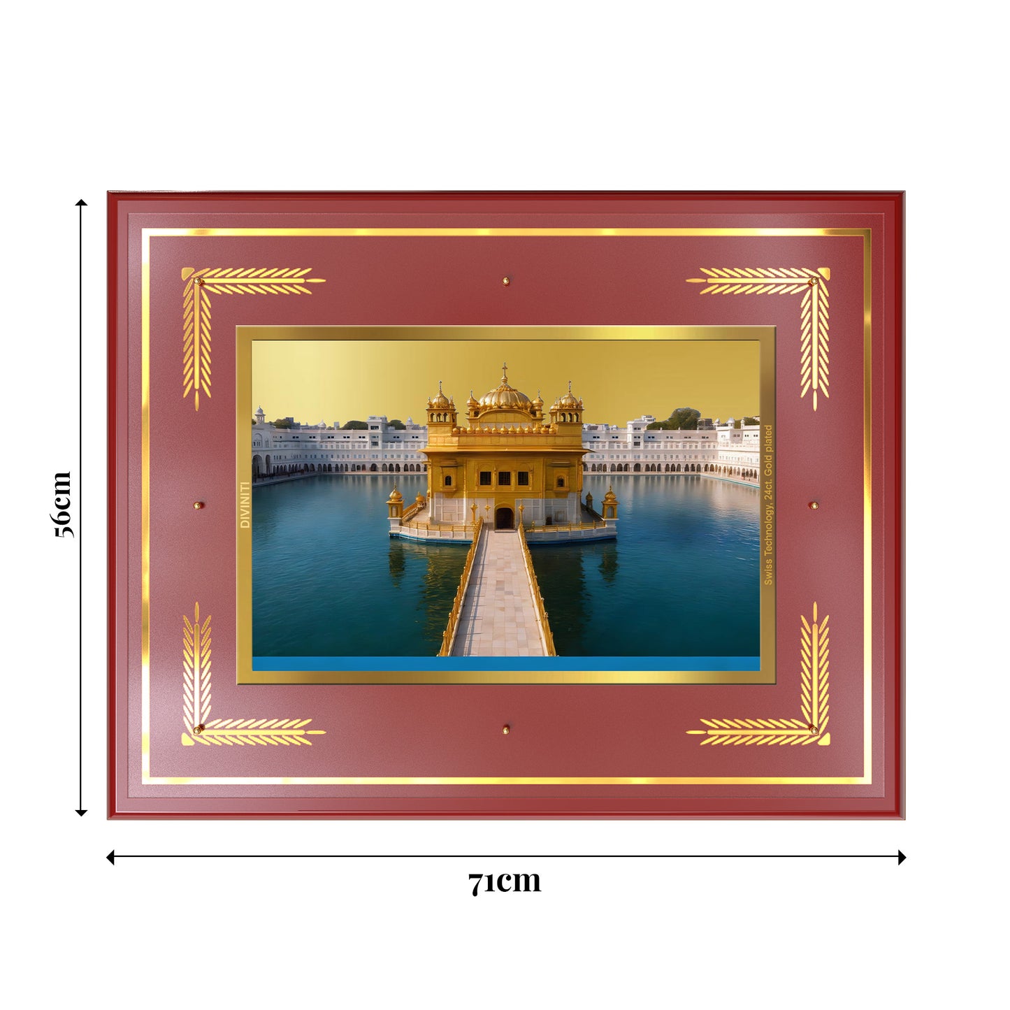 Sachkhand Shri Darbar Sahib | Golden Temple | Sacred Sikh Shrine Wall Mount Photo Frame in 24K Gold Plated Foil