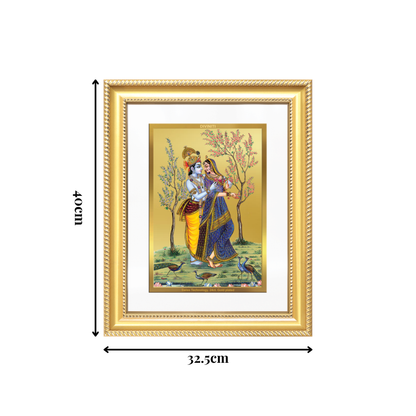 Diviniti 24K Gold Plated Radha Krishna (Classic) Divine Wall Frame for Home Mandir & Office Decor | Luxury Spiritual Gift