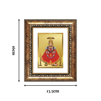 Diviniti 24K Gold Plated Khatu Shyam Divine Table Top Frame for Home Mandir & Office Decor | Luxury Spiritual Gift