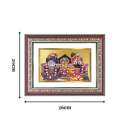 Diviniti 24K Gold Plated Jagannath Subhadra Balabhadra (Classic) Divine Wall Frame for Home Mandir & Office Decor | Luxury Spiritual Gift