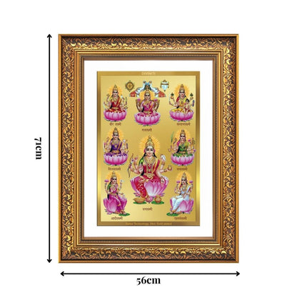 Diviniti 24K Gold Plated Ashtalakshmi Divine Wall Frame for Home Mandir & Office Decor | Luxury Spiritual Gift