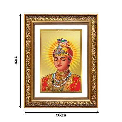 Diviniti 24K Gold Plated Guru Harkrishan Sahib Ji (Classic) Sacred Sikh Wall Frame for Home Decor & Office Ambiance | Premium Spiritual Gift