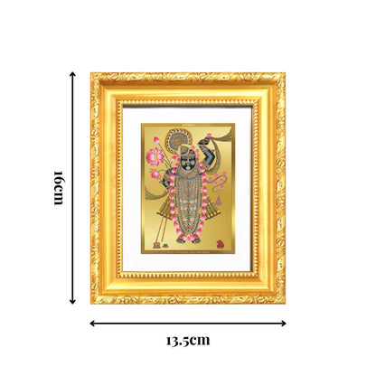 Diviniti 24K Gold Plated Shrinath Ji |Divine Table Top Frame for Home Mandir & Office Decor | Luxury Spiritual Gift