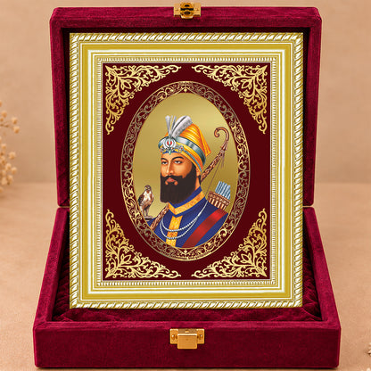24K Gold-Plated Guru Gobind Singh BG Frame | Premium Gift Box | 26x20 CM