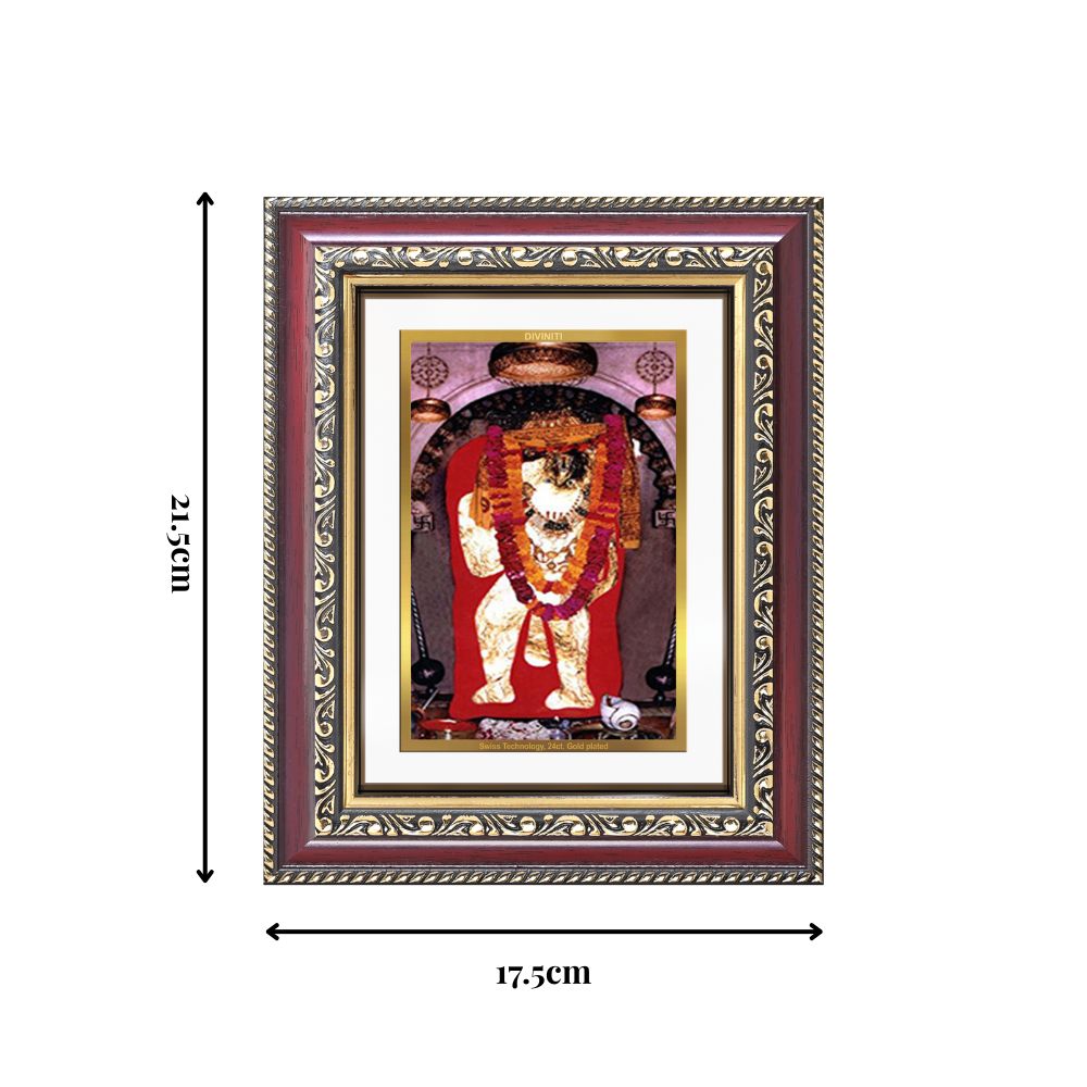 Diviniti 24K Gold Plated Mehndipur Balaji (Classic) Divine Wall and Table Top Frame for Home Mandir & Office Decor | Luxury Spiritual Gift
