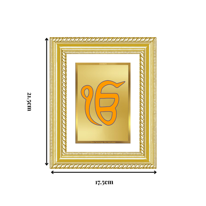Diviniti 24K Gold Plated Ik Omkar (Classic) Divine Wall and Table Top Frame for Home Mandir & Office Decor | Luxury Spiritual Gift