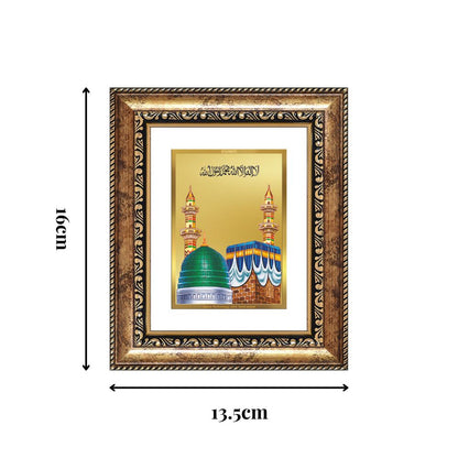 Diviniti 24K Gold Plated Mecca Madina Divine Table Top Frame for Home Mandir & Office Decor | Luxury Spiritual Gift