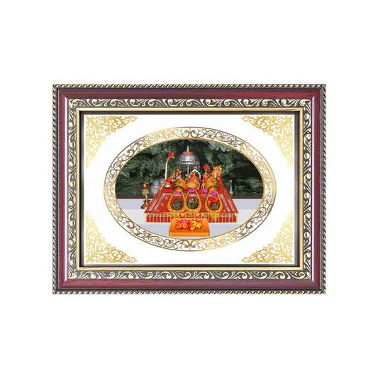 Mata Ka Darbar (Vaishno Devi) | Divine Shakti Wall & Tabletop Royal Photo Frame in 24K Gold Plated Foil
