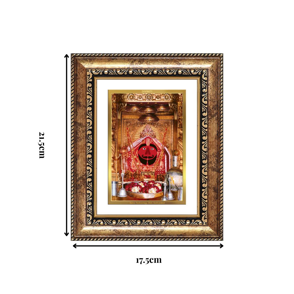 Diviniti 24K Gold Plated Salasar Balaji (Classic) Divine Wall and Table Top Frame for Home Mandir & Office Decor | Luxury Spiritual Gift