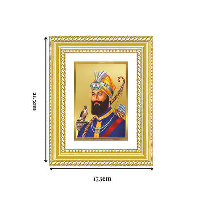 Diviniti 24K Gold Plated Guru Gobind Singh Ji (Classic) Sacred Sikh Wall and Table Top Frame for Home Decor & Office Ambiance | Premium Spiritual Gift