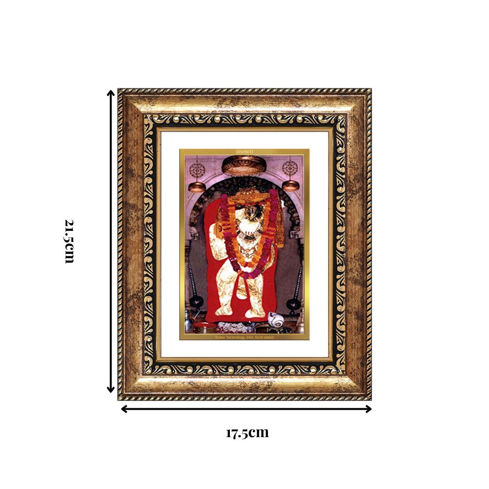 Diviniti 24K Gold Plated Mehndipur Balaji (Classic) Divine Wall and Table Top Frame for Home Mandir & Office Decor | Luxury Spiritual Gift