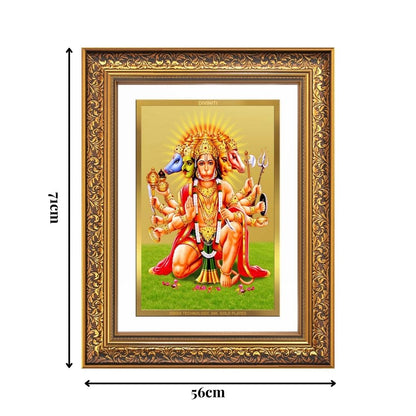 Diviniti 24K Gold Plated Panchmukhi Hanuman (Classic) Divine Wall Frame for Home Mandir & Office Decor | Luxury Spiritual Gift