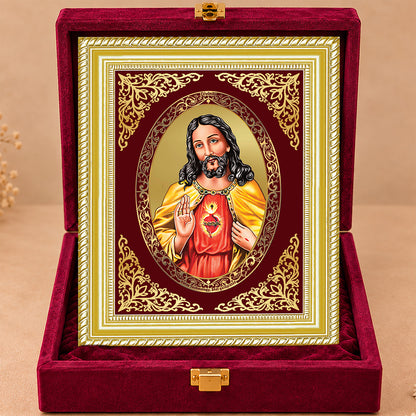 24K Gold-Plated Jesus BG Frame | Premium Gift Box | 26x20 CM