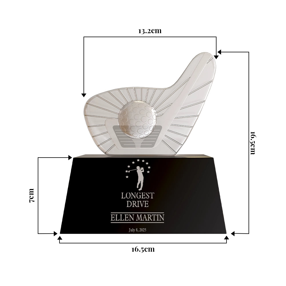 Luxury Longest Drive Award | Personalized Golf Trophy for Tournaments, Championships and Events