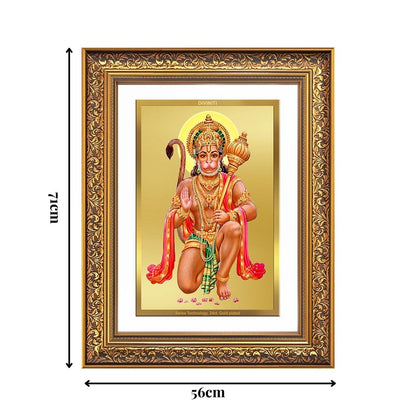 Diviniti 24K Gold Plated Hanuman With Blessings (Classic) Divine Wall Frame for Home Mandir & Office Decor | Luxury Spiritual Gift