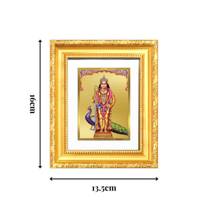 Diviniti 24K Gold Plated Murugan |Divine Table Top Frame for Home Mandir & Office Decor | Luxury Spiritual Gift