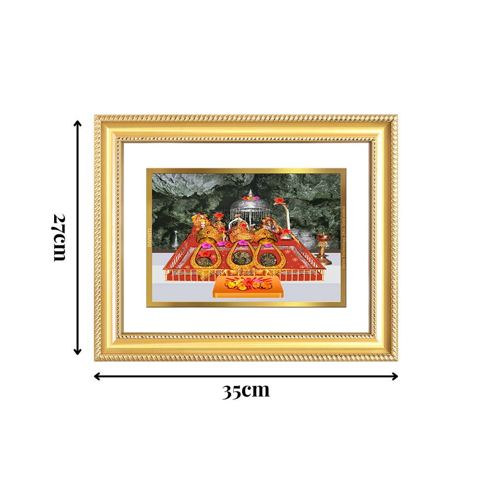 Diviniti 24K Gold Plated Mata Ka Darbar (Classic) Divine Wall Frame for Home Mandir & Office Decor | Luxury Spiritual Gift
