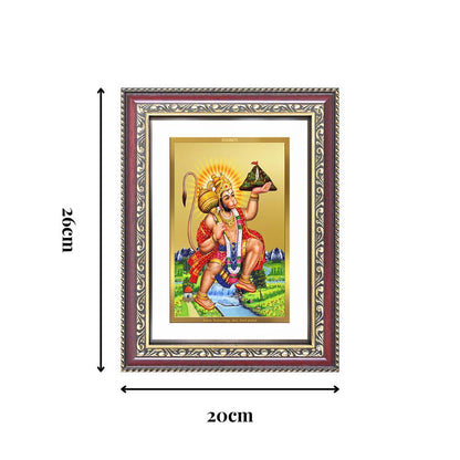 Diviniti 24K Gold Plated Hanuman With Mountain (Classic) Divine Wall Frame for Home Mandir & Office Decor | Luxury Spiritual Gift