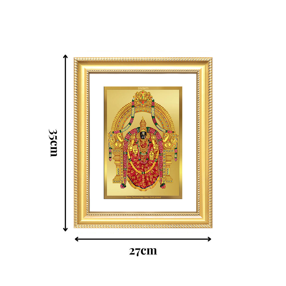 Diviniti 24K Gold Plated Padmavati (Classic) Divine Wall Frame for Home Mandir & Office Decor | Luxury Spiritual Gift