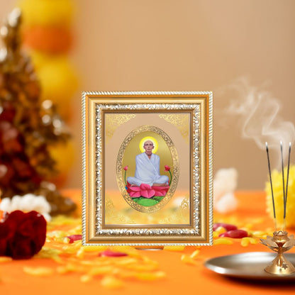Shri Ram Thakur Divine Spiritual Saint Sacred Peace & Devotion Royal Tabletop Frame in 24K Gold Plated Foil