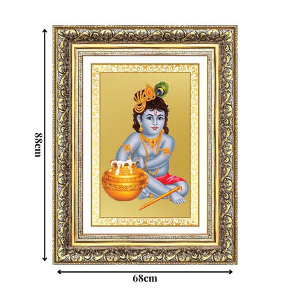 Diviniti 24K Gold Plated Bal Gopal Divine Wall Frame for Home Mandir & Office Decor | Luxury Spiritual Gift