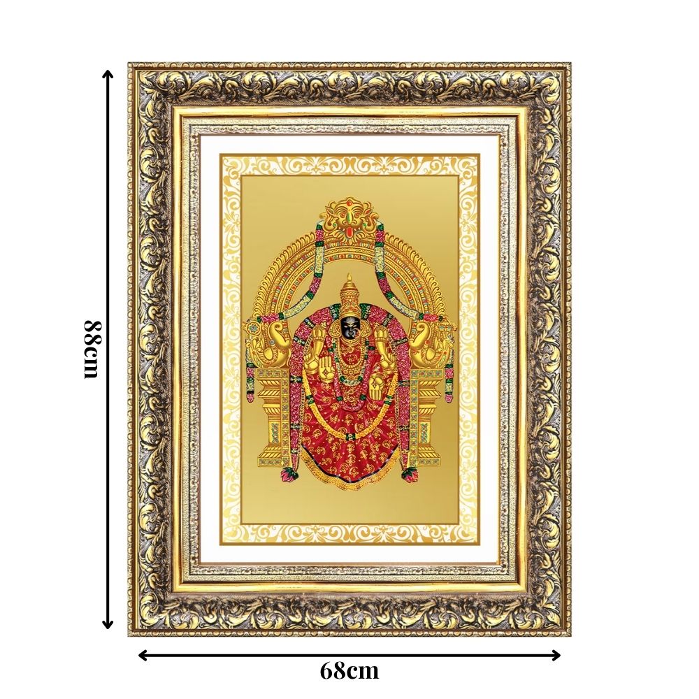 Diviniti 24K Gold Plated Padmavati (Classic) Divine Wall Frame for Home Mandir & Office Decor | Luxury Spiritual Gift
